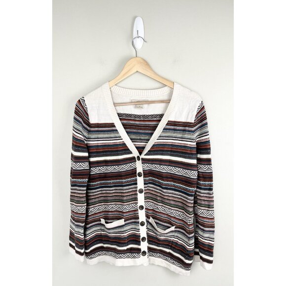 Natural‎ Reflections Cardigan Women’s Sz M Southwestern Geometric Stripes - Picture 1 of 7